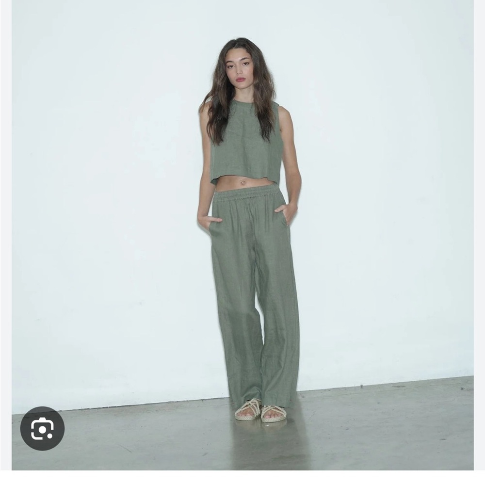 XiRENA blue wide leg 100% linen pants
